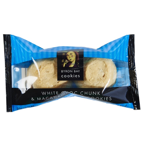Wrapped Twin Pack Buttons 25g - White Choc Chunk Mac - Byron Bay Cookies (100x25g)