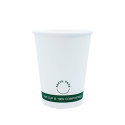 12oz PLA Single Wall White Compostable Cups | Coffee Cup Wholesaler | Good Food Warehouse