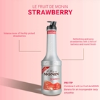 Le Fruit de Monin strawberry fruit purée 1L bottle for café and wholesale pricing
