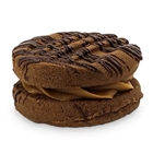 Salted Caramel Jumbo Yoyo sandwich cookie with caramel filling and chocolate drizzle – wholesale distributor bulk discounts Australia