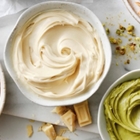 Bakels White Hazelnut Spread soft serve topping creamy hazelnut dessert drizzle