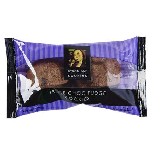 Wrapped Twin Pack Buttons 25g - Triple Choc Fudge - Byron Bay Cookies (100x25g)