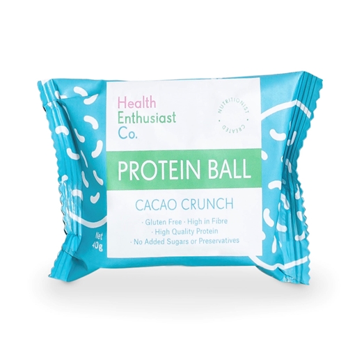 Health Enthusiast Cacao Crunch Single Wrapped Protein Balls | Good Food Warehouse