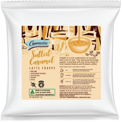 Salted Caramel Latte Powder | Cappuccine Australia | Good Food Warehouse