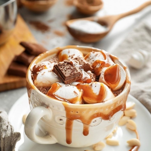 SHOTT Caramel Hot Chocolate Recipe with Good Food Warehouse. Best SHOTT Beverages Syrup Wholesaler Australia.
