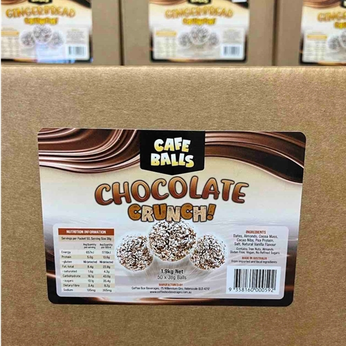 Bulk Chocolate Crunch Protein Balls | Vegan Cafe Protein Ball Supplier | Good Food Warehouse