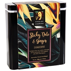 Floral Gift Tin 200g - Sticky Date Ginger - Byron Bay Cookies (1x200g)