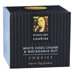 Order Wholesale Fresh Byron Bay White Choc Macadamia Baby Button 75g Gift Cube from Good Food Warehouse. FREE DELIVERY AUSTRALIA WIDE.