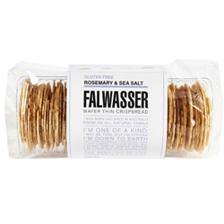 Free Delivery. Delivered Fresh. Falwasser Natural Rosemary Sea Salt Gluten Free Wafer Thin Crispbreads from Byron Bay.