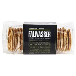 Free Delivery. Delivered Fresh. Falwasser Natural Pepper Chives Wafer Thin Crispbreads from Byron Bay.
