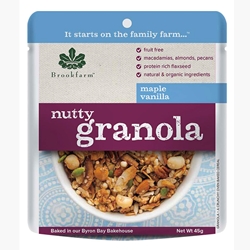 Order Wholesale 45g Nutty Granola Maple Vanilla direct from Brookfarm Byron Bay Bakehouse