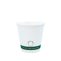 4oz PLA Single Wall White Compostable Cups | Coffee Cup Supplier | Good Food Warehouse