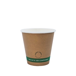 4oz PLA Single Wall Kraft Compostable Cups | Coffee Cup Wholesaler | Good Food Warehouse