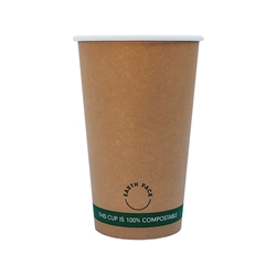 16oz PLA Single Wall Kraft Compostable Cups | Coffee Cup Supplier | Good Food Warehouse