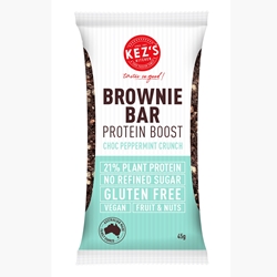 Choc Peppermint Crunch Protein Boost Brownie Bar - Kez's Kitchen - Good Food Warehouse