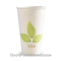 BioPak Hot Cups 16oz 90mm Single Wall Leaf