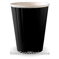 BioPak Hot Cups 12oz Double Wall Black Fit Large Lids