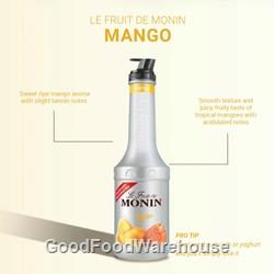 Le Fruit de Monin mango fruit purée 1L bottle for café and wholesale pricing