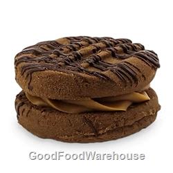 Salted Caramel Jumbo Yoyo sandwich cookie with caramel filling and chocolate drizzle – wholesale distributor bulk discounts Australia