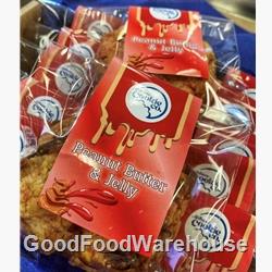 Melbourne Cookie Co. Peanut Butter & Jelly chunky cookies with peanut butter, milk chocolate and raspberry jam supplied wholesale to cafés across Australia.