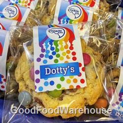 Melbourne Cookie Co. Dotty’s chunky cookies with colourful choc candy pieces supplied wholesale to cafés and foodservice venues across Australia.