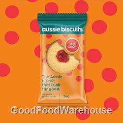 Individually wrapped jam drop biscuits with fruity jam centre supplied for cafés, catering and hospitality.