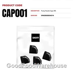SHOTT pump cap accessory designed to prevent syrup pump leaks in cafés, coffee vans and mobile coffee carts