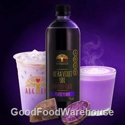 Alchemy Ultra Violet Ube Syrup 750mL bottle with authentic Filipino purple yam flavour for ube lattes, milkshakes and desserts.