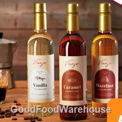 Venezia syrup sample pack with caramel vanilla and hazelnut coffee syrups for cafés and foodservice venues