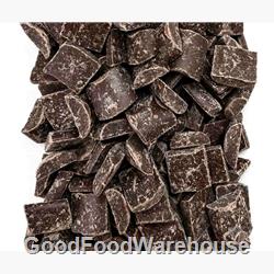 Dark chocolate chunks compound chocolate for baking, melting, decorating, hot chocolate, frappes, milkshakes and soft serve toppings.