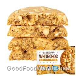 Cookie Man White Choc Macadamia Cookie with creamy white chocolate and roasted macadamias, supplied by a trusted wholesale distributor with free delivery Australia-wide.