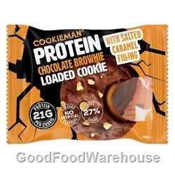 Cookie Man Protein Chocolate Brownie Loaded Salted Caramel Cookie with 21g protein, supplied by a trusted wholesale distributor with bulk buy discounts and free delivery Australia-wide.