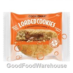 Cookie Man 100g Snickerdoodle Cookie coated in cinnamon sugar with a gooey caramelised biscuit centre, available wholesale with free delivery Australia-wide.