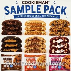 Cookie Man Sample Starter Pack featuring individually wrapped Bakehouse, Loaded and Protein Cookies, available wholesale with free delivery Australia-wide.